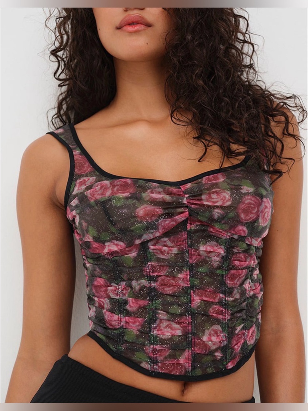 For Love & Lemons Ciara Bustier Rosie Posie Print XS NWT